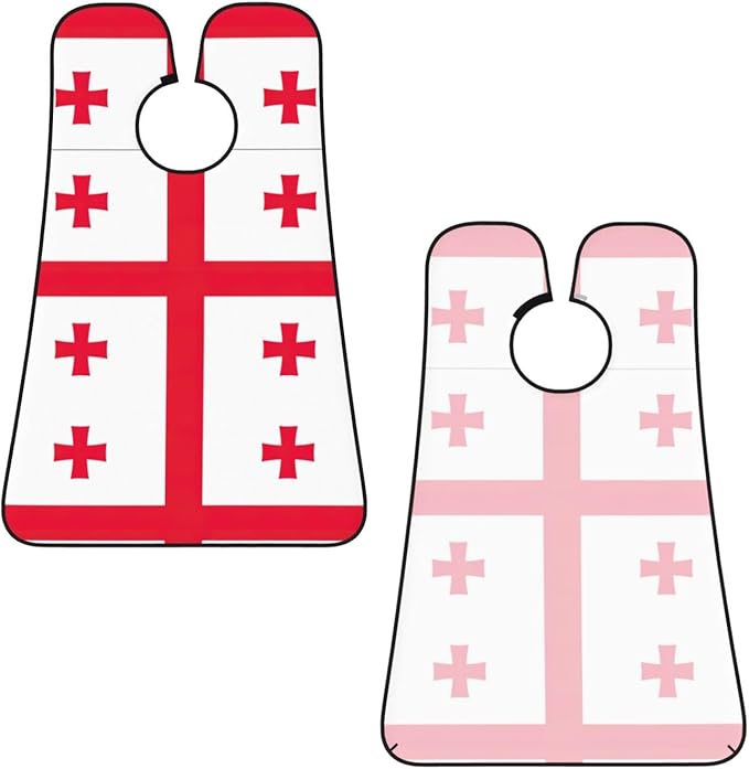 YQxwJL Flag Of Georgia Print Beard Bib Shaving Apron, Beard Hair Trimming Cape Gift For Dad