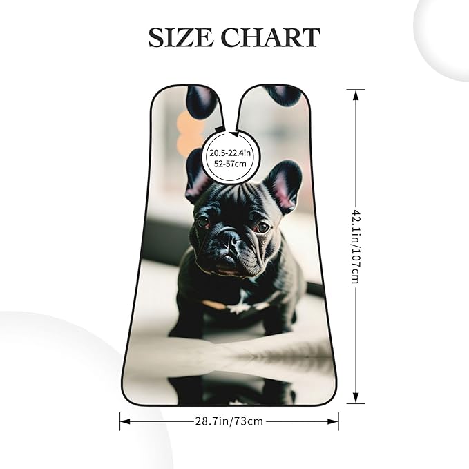 NOUZU Adorable French Bulldog Print Beard Bib Apron For Men, Beard Hair Catcher For Men Shaving Trimming,Beard Cape Cloth, Black
