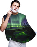 NOUZU Dark Northern Lights Print Beard Bib Apron For Men, Beard Hair Catcher For Men Shaving Trimming,Beard Cape Cloth