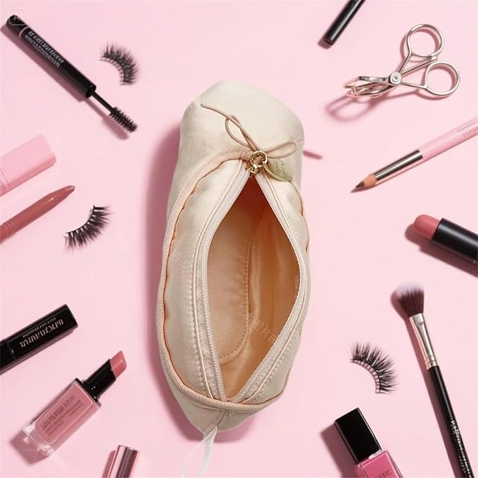 CECKQUE Ballet Pointe Shoe Makeup Bag Dance Recital Gifts for Girls