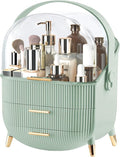 XAIODRAGONSKY Egg Makeup Organizer, Egg Shape(Oval) Makeup Storage Box Countertop Portable Vanity Cosmetics Organizer