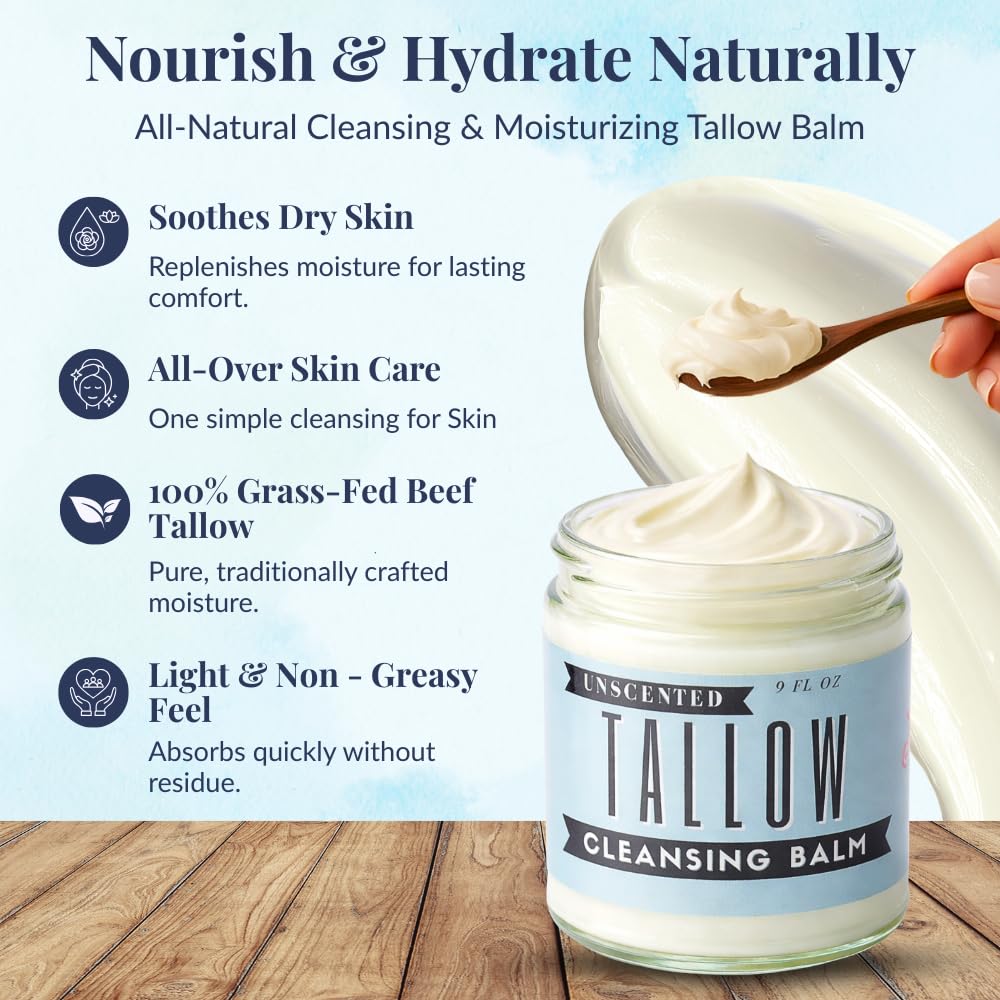 All-Natural Cleansing & Moisturizing Tallow Balm 9oz