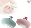 Super Soft Sunflower Suction Cup Bath Ball, 2026 Upgraded 2-in-1 Sunflower Bath Ball Exfoliating Bath Sponge Cleaning Brush, Sponge Mesh Pouf Shower Ball for Women, Men Shower (Purple+Green)