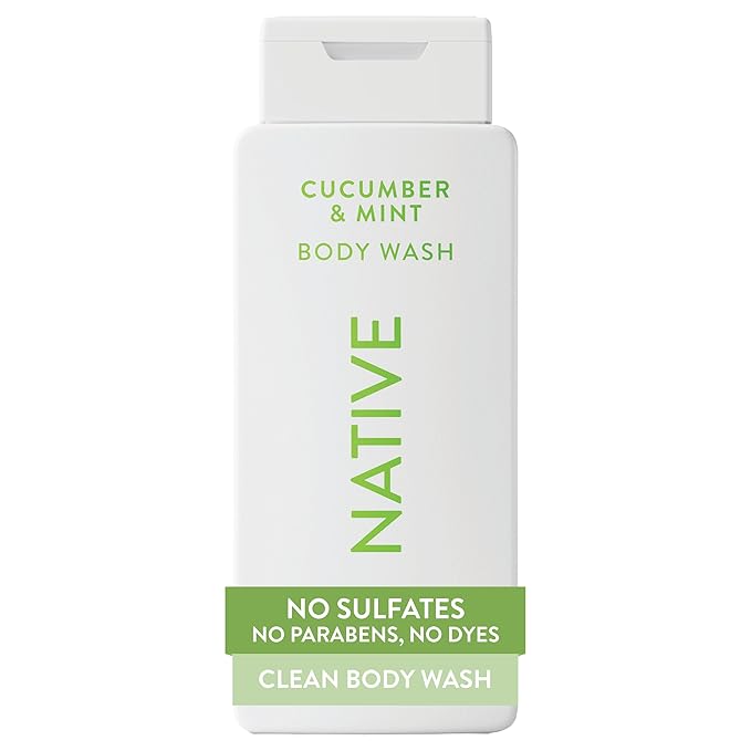 Native Body Wash Contains Naturally Derived Ingredients | For Women & Men, Sulfate, Paraben, & Dye Free Leaving Skin Soft and Hydrated | Cucumber & Mint 18 oz