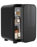 FANSEXPERT Skincare Fridge with Glass Panel, 6L Mini Fridge for Home/Car, AC/DC Portable Thermoelectric Cooler and Warmer, Makeup Mini Compact Refrigerator for Skincare Cosmetics Food Drinks (Black)