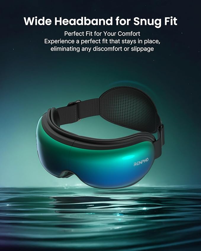 RENPHO Eye Massager with Voice Control, Heated Eye Mask, Smart Sleep Mask, Eye Care with Bluetooth Music, Birthday Gifts for Men Women, Eyeris 1V