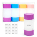 Travel Bottle, TSA approved 4-in-1 Leak-Proof Bottle, 4 * 60ml/2oz, with 2 Pre-printed Labels for Travel Gym Camping, Carry-On Travel Size Toiletries Shampoo Lotion Bottle(Pink+Orange+Blue+Purple)