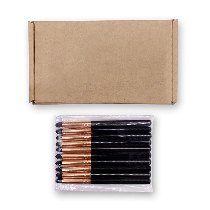 UorPoto Eyeliner Smudge Brush Pencil Stick Set,10Pcs Professional Sponge Blending Makeup Tool for Eyeshadow and Eyebrow Reusable Applicator