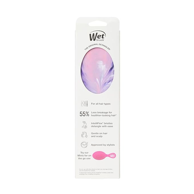 Wet Brush Original Detangler, Pink (Matte Marble), Ultra-Soft IntelliFlex Bristles Glide Through Tangles, Detangling Hair Brush (Wet & Dry), Women & Men, Limited Edition