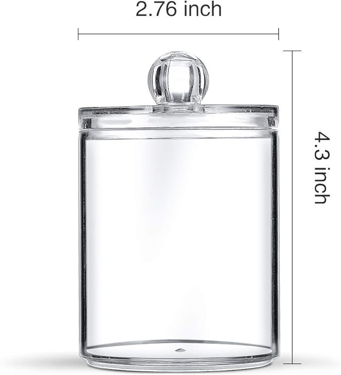 Kamay's 2PCS Transparent Dust-proof Cotton Ball Pad Swabs Make Up Pads Dispenser Holder Organizer Container with lid Multifunction Acrylic Cosmetic Makeup Organizer (SF-297-2)