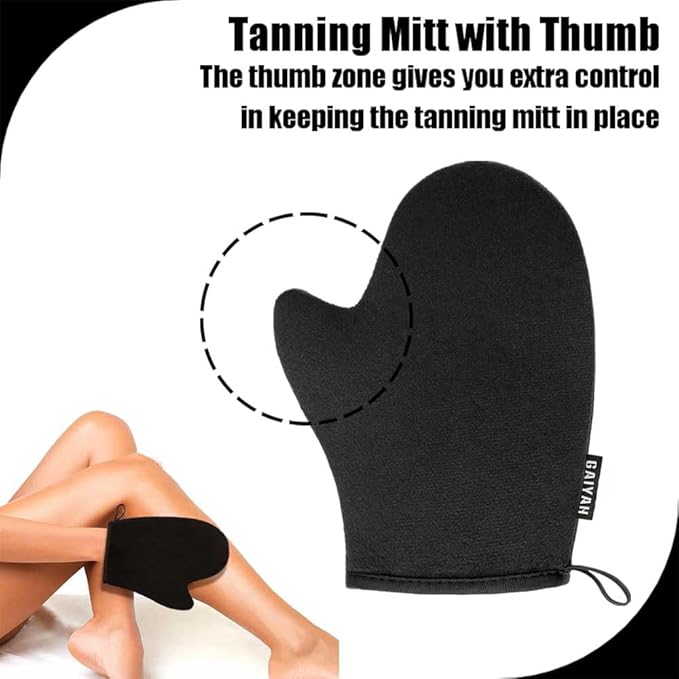 GAIYAH Self Tanning Mitt Applicator - Sunless Tanning Mitt Self Tanning Mitten Self Tanner Mitt Applicator Self Tanning Glove for Self Tan Mitt Applicator Tanning Mitts for Tanning Lotion, Mousse