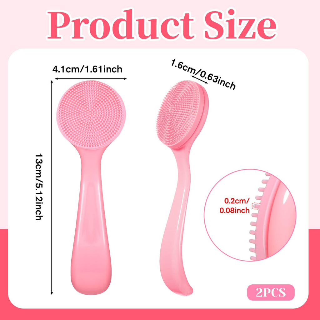 2 Pack Silicone Face Scrubber Manual Face Brush Skin Friendly Facial Cleansing Brush Exfoliator Cleanser Soft Brushes Waterproof Faces Wash Brushes Exfoliating Brushs for Blackheads Makeup Removal