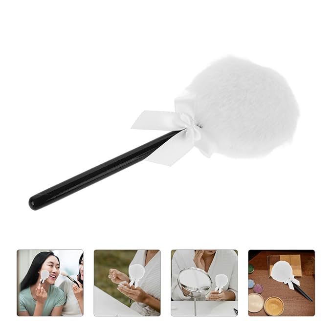 Beavorty Body Powder Puff with Handle Fluffy Powder Puff for Body Dusting with Handle 6.69 Inch Makeup for Home Salon and Bath Gift Basket Use