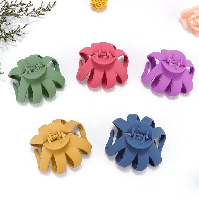 ATODEN Extra Large Claw Clips for Thick Hair - 5Pcs Jumbo Octopus Hair Clips, 3.15" Big Hair Claws for Women and Girls, Assorted Colors