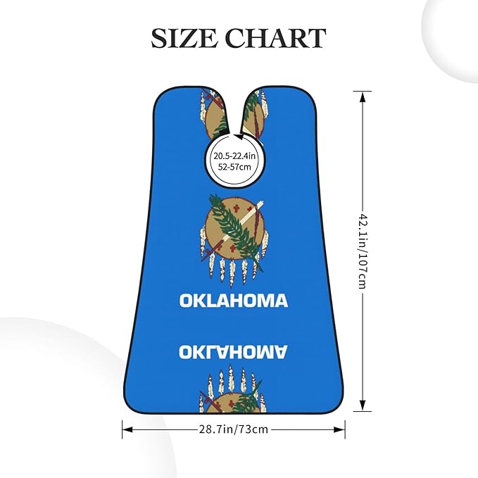 NOUZU Oklahoma State Flag Print Beard Bib Apron For Men, Beard Hair Catcher For Men Shaving Trimming,Beard Cape Cloth