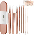 Usiveinborn Blackhead Remover Upgraded, Usiveinborn Blackhead Tweezers, Professional Upgraded Facial Blackhead Remover Tweezers, Blackhead Remover Tools Sets (A5-Rose-Gold-8pcs)