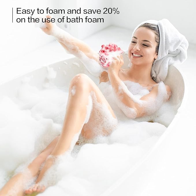 Fishent Shower Sponge Shower Loofah, Body Wash Loofah Sponge Body Scrubber, 3 Pack 60g Large Size Lofas for Shower, Cleaning Loofahs Sponge Body Sponges for All Skin Types