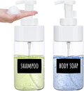 Segbeauty 16.9oz Clear Foam Soap Dispenser, 2pcs Refillable Plastic Foaming Hand Soap Dispenser, 500ml Empty Bathroom Foam Pump Dispensers Set Foaming Pump Bottle for Shampoo Lotion Liquids