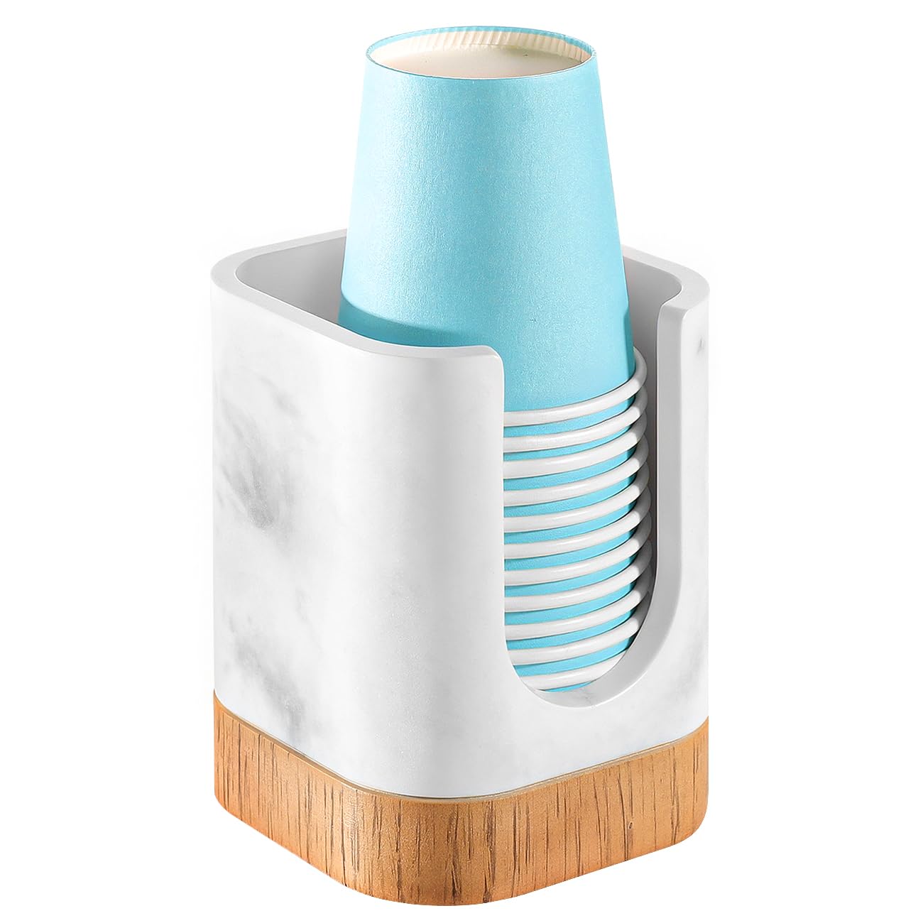 Luxspire Cup Dispenser, Gravel White Resin Holder for 3-5oz Cups