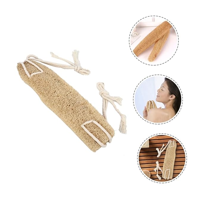 TOGEVAL Comfortable Double-Sided Exfoliating Bath Bands Loofah Back Brush Bath Body Strap Long Strap Body Cleaner