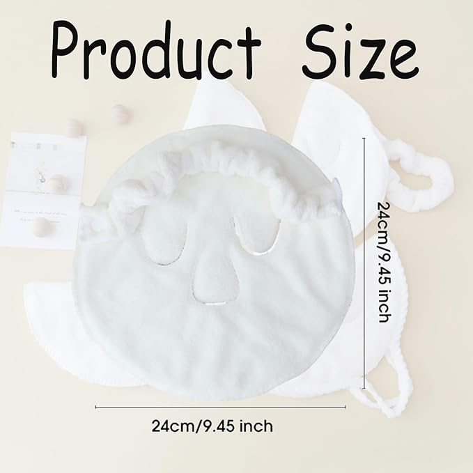 mdgfge 3Pcs Face Steaming Towel Mask Hot Cold Compress Moisturizing Face Steamer Beauty Reusable Soft Breathable Facial Towel for Women Skin Face Care Home Salon Supplies