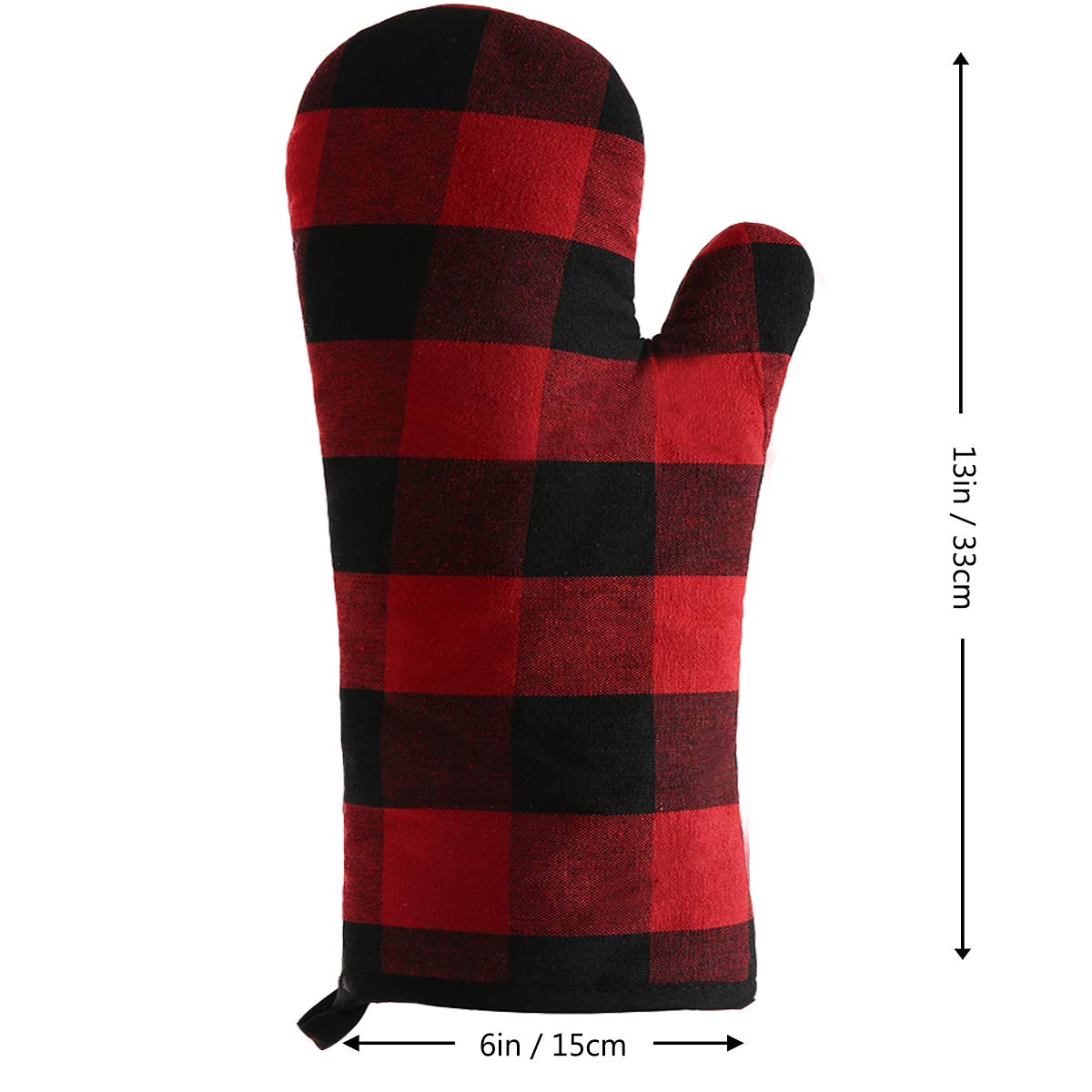 Win Change Oven Mitts and Potholders BBQ Gloves-Oven Mitts and Pot Holders with Recycled Infill Silicone Non-Slip Cooking Gloves for Cooking Baking Grilling (4-Piece Set) (Black/Red)