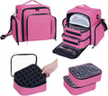 UOZL Nail Polish Organizer Case Hold 60 Bottles with 2 Detachable Bag,Red