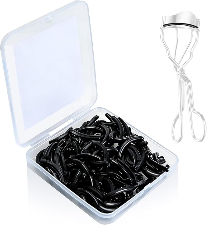 120Pack Fit for Shiseido and for Shu uemura Eyelash Curler Refill Pads,High Elasticity Silicone Replacement Pad,Use with Eye Lash Curler，Easy to Replace (Black).
