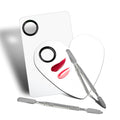 Banugo Stainless Steel Makeup Mixing Palette - 2Pcs, Includes Spatula, For Foundation/Eye Shadow/Mascara/Nail Polish/Pigment/Nail Art