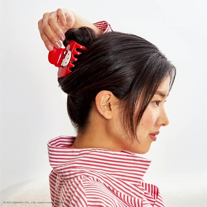 Kitsch Hello Kitty Recycled Plastic Puffy Medium Hair Clips for Women, Medium Claw Clips for Thick & Thin Hair, 1 Piece
