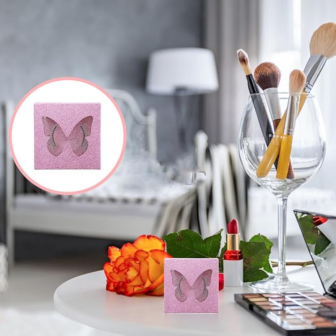 DOITOOL Square Eyelash Box with Lash Tray 10-Pack False Eyelash Cases Compact Storage Organizer 2.83X2.83X0.47 Inch Cosmetic Display for Makeup Lovers