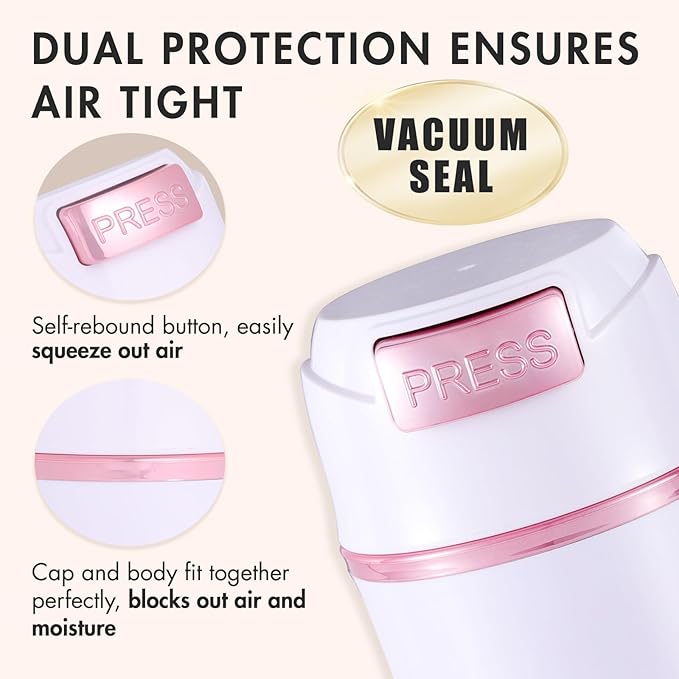 Embagol Eyelash Glue Storage Container Tank - Adhesive Jar Stand Makeup Case Cosmetic Storage Tank - White with Pink