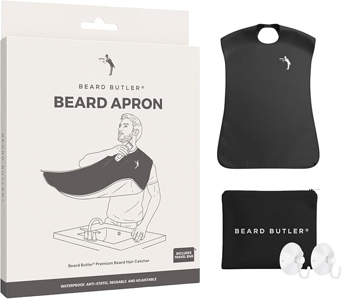 Beard Butler Beard Apron Beard Hair Catcher for Men – Shaving Apron – Includes Travel Case