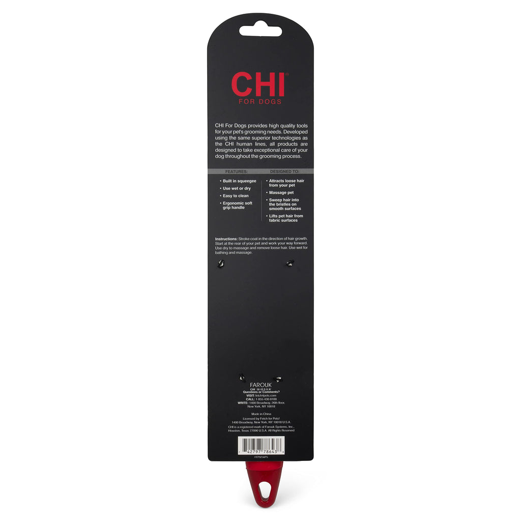 CHI for Dogs Rubber Fur Accumulator Brush, Dog Grooming Tool for Removing Loose Hair and Lint from Coats Furniture Clothing and Car Seats, Flexible Rubber Bristles, Easy Clean Grooming Brush