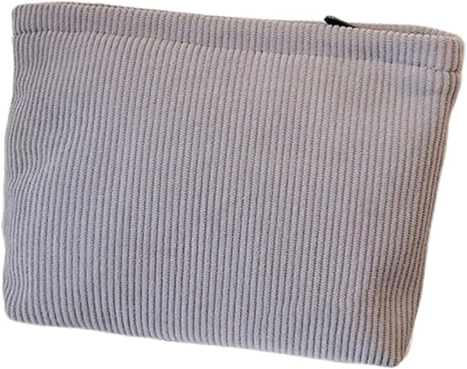SxoSyo Corduroy Makeup Bags, Cosmetic Bag Purse, Grey