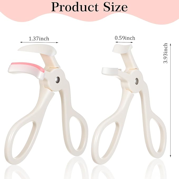 LXUEJIE 2 Style Eyelash Curlers, Plastic Eyelash Curler, Premium Cute Small Eye Lash Curler for No Pinching or Pulling Lash, Professional Makeup Tool for Eyelashes for Long Lasting (White)