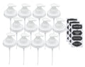 Jarmazing Products Mason Jar Foaming Soap Dispenser Lids - Includes Waterproof Stickers! (12, White)