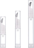 3Pcs 5/10/15ml Eye Gel Cream Container Flat Applicator Eye Cream Lip Gloss Airless Pump Travel Bottles with Metal Massage Tip Head