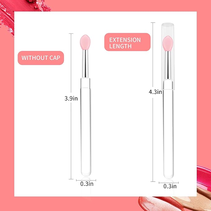 Yoizyfree Reusable Lip Mask Applicators - 6 Pcs Silicone Lip Gloss & Lipstick Brush Set