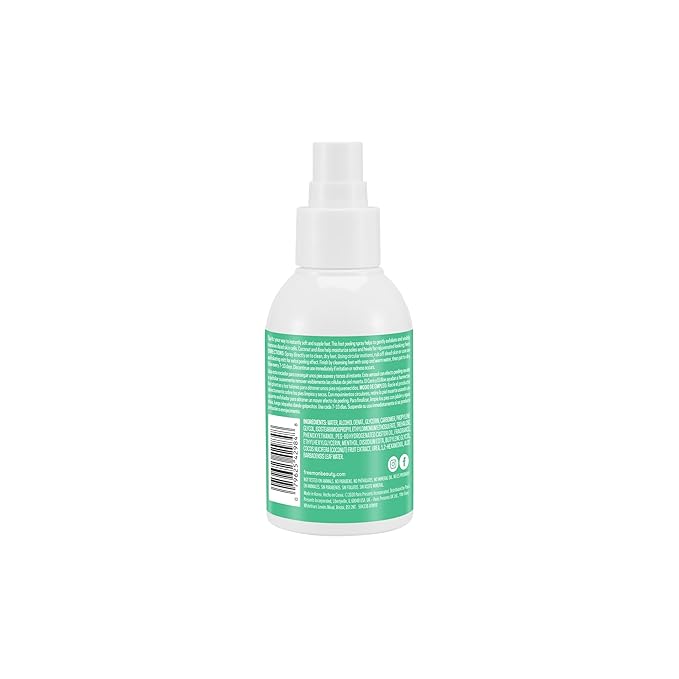 Freeman Flirty Feet Coconut and Aloe Instant Peeling Foot Spray, Softening Foot Peel Mask Exfoliates & Removes Dead Skin, Moisturizes Dry Feet, Clean Ingredients, 4 fl.oz./ 118 ml Bottle (Pack of 2)