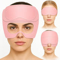 Migraine Relief Cap with Adjustable Eye Mask & Cooling Gel - 360° Compression Headache Hat for Hot & Cold Therapy, Natural Tension and Stress Relief