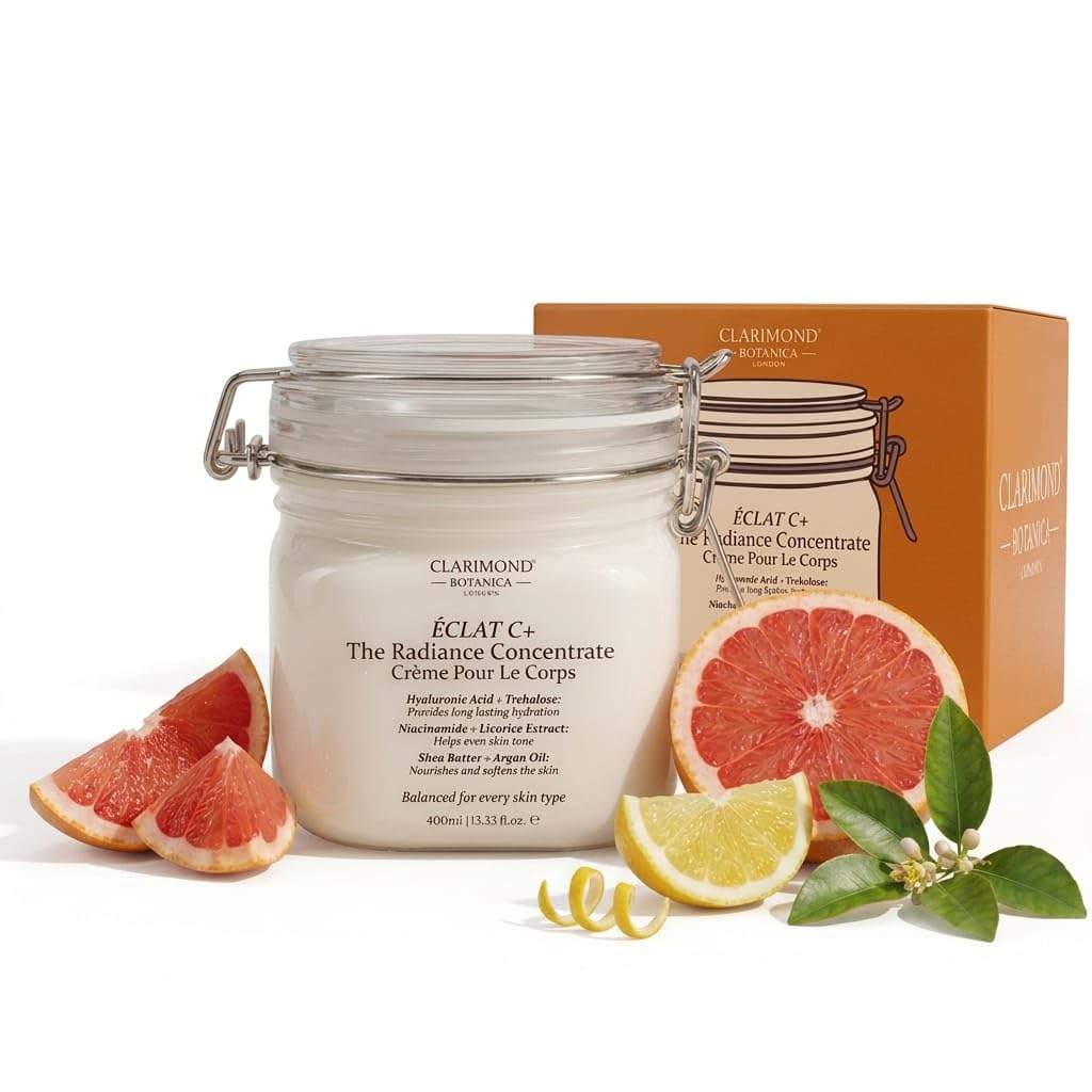 Concentrated Vitamin C Non-Greasy Body Lotion w/ Niacinamide, Hyaluronic Acid, Collagen & Shea Butter – Brightening, Firming & Hydrating Moisturizer for Dry Sensitive Skin | 6.8 fl oz