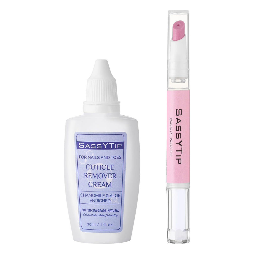 SASSYTIP Ceramic Cuticle Pusher & Oil Pen 2ml Nail Care Strengthen