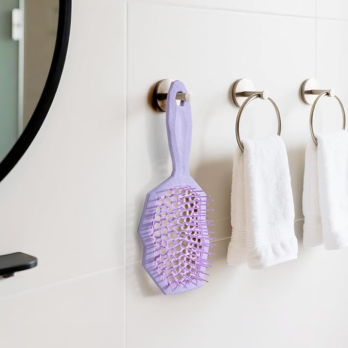 AIMIKE Glacier Detangling Brush, Pain-Free Detangler Brush for Curly Hair Wet & Dry Use, Vented Hairbrush for 2C-4C Curls, Helps Reduce Breakage, Purple