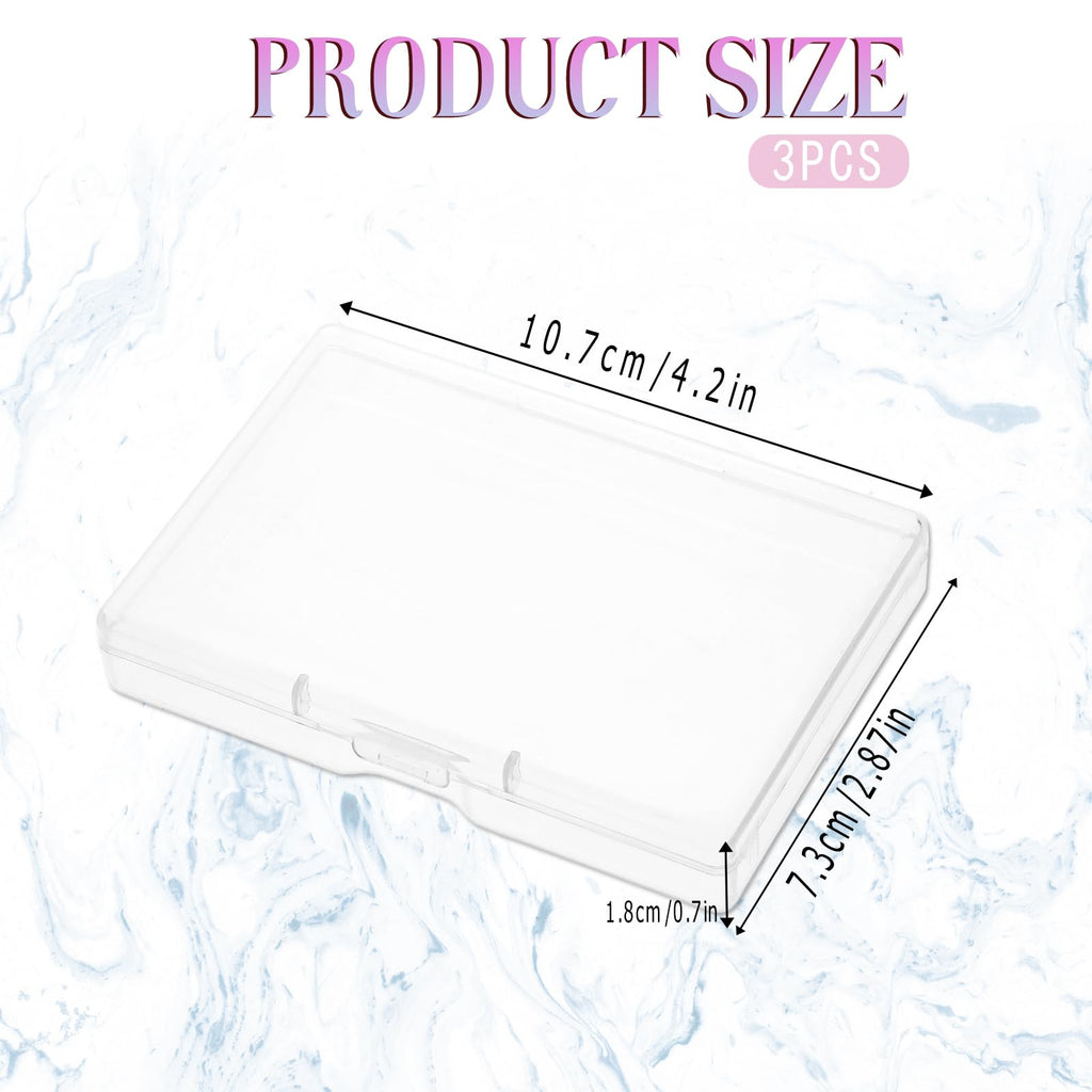 KALIONE 3-Piece Portable Travel Cotton Pad Holder - Bathroom Vanity Countertop Storage Organizer - Cotton Ball & Swab Dispenser - Transparent