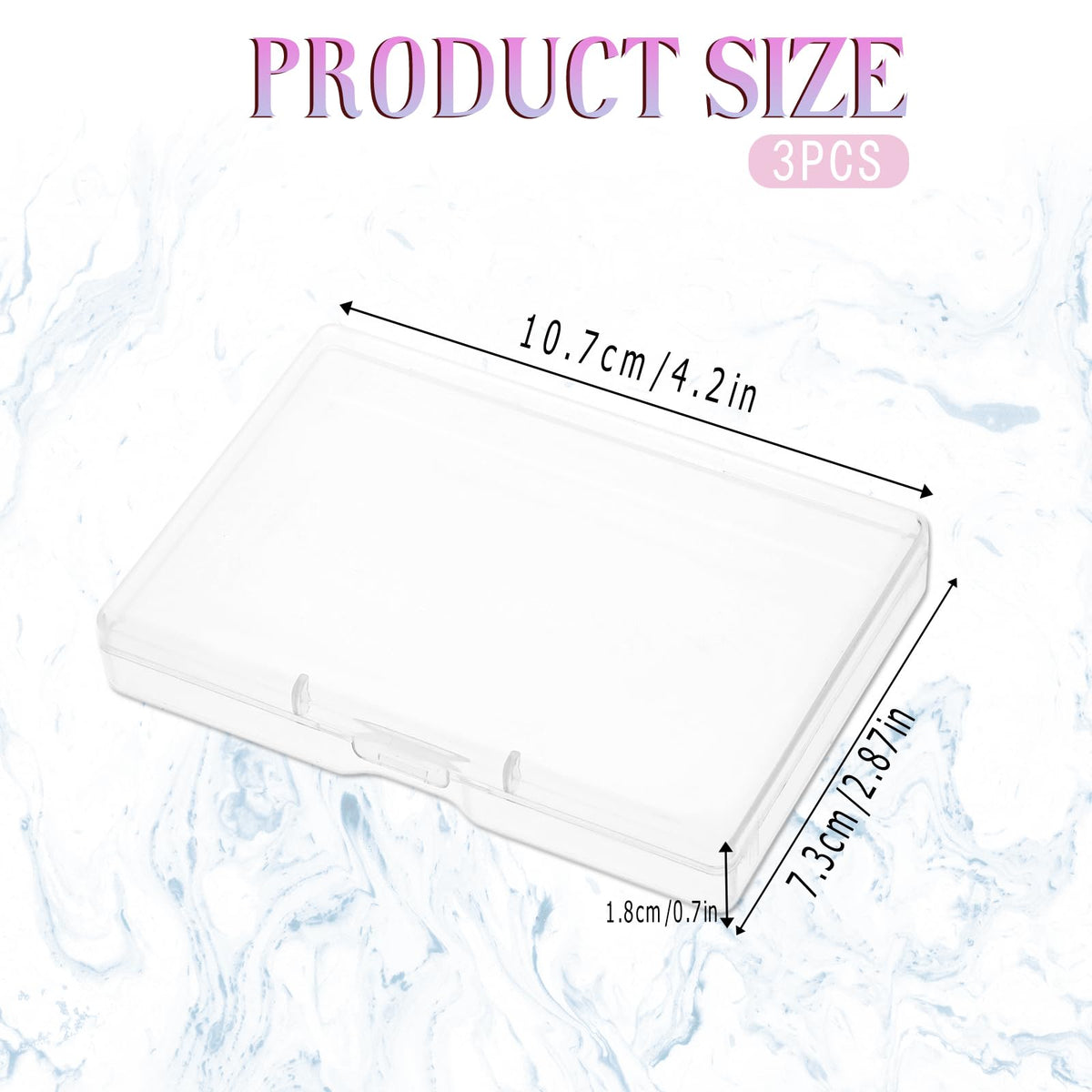 KALIONE 3-Piece Portable Travel Cotton Pad Holder - Bathroom Vanity Countertop Storage Organizer - Cotton Ball & Swab Dispenser - Transparent
