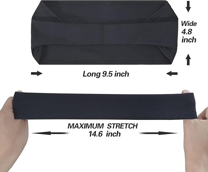 Acozycoo Mens Running Headband,5Pack,Mens Sweatband Sports Headband for Running,Cycling,Basketball,Yoga,Fitness Workout Stretchy Unisex Hairband
