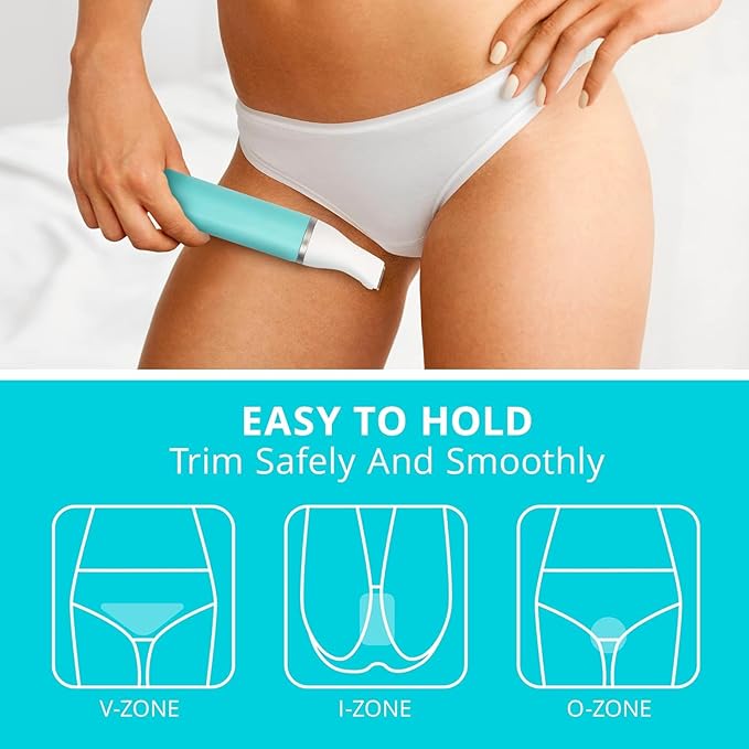 Bikini Trimmer for Women Pubic Hair: 2 in 1 Electric Razors for Women - Rechargeable Electric Shaver - IPX7 Waterproof Lady Shaver for Travel & Shower Use in Summer (Green)