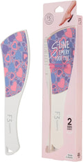 F3 Systems S-Line Emery Foot File, Colossal Double-Sided Pedicure Tool, Effective for Cracked Heel, Ergonomic Design for Easy Grip (Purple Heart)