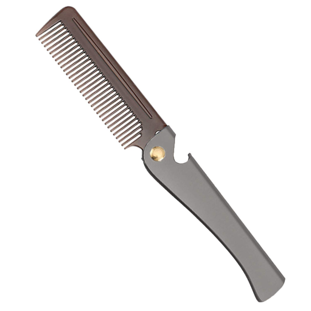 Avenoir Stainless Steel Folding Pocket Comb, Black